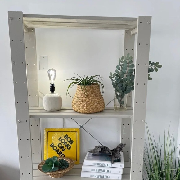 Vintage mid century mcm table ceramic white handpainted lamp working 9” decor - Picture 11 of 17